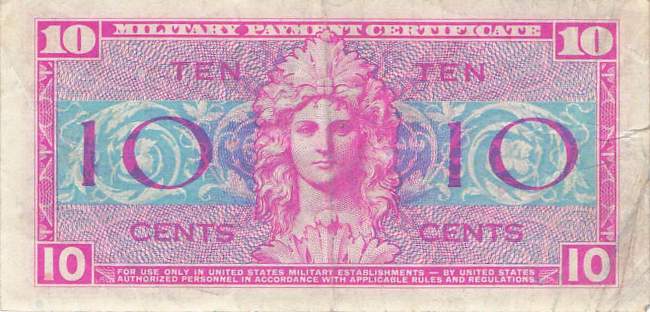 USA MPC Series 521 p.M30 10 Cents 1954 F